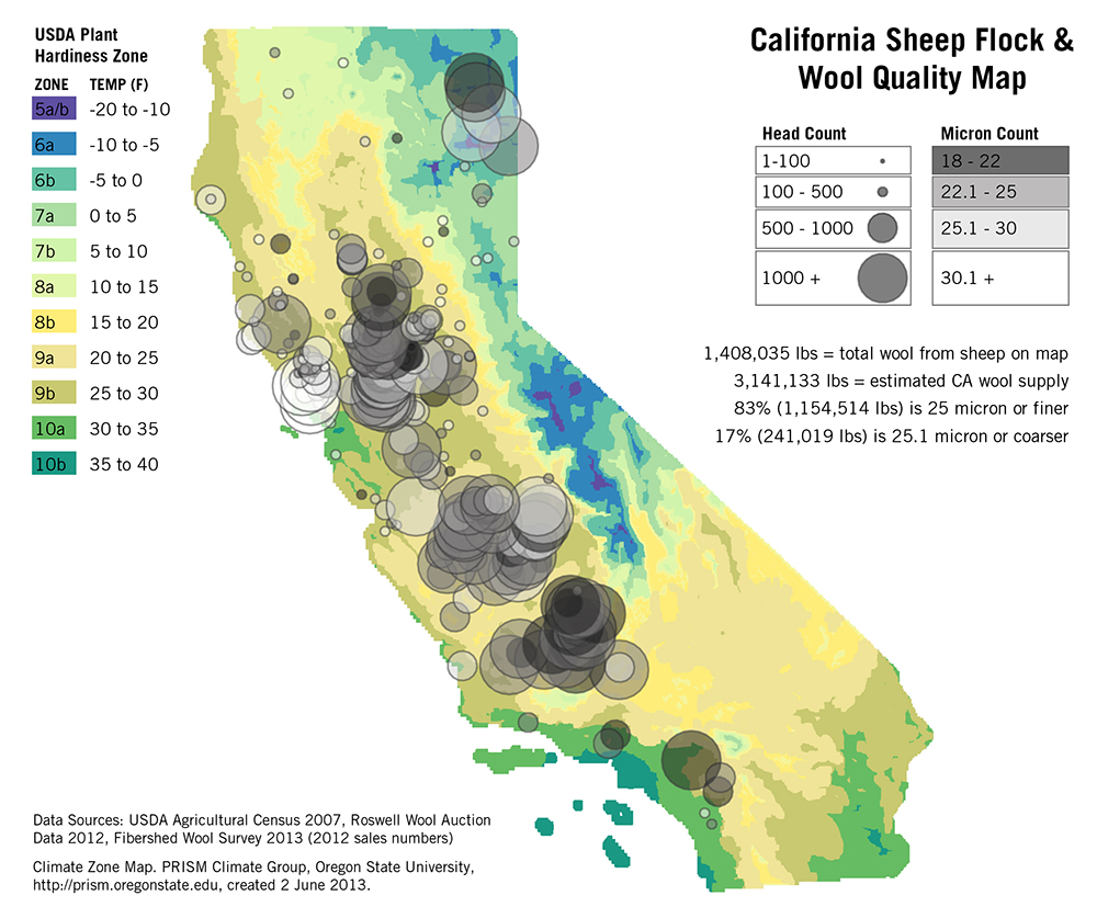 California Sheep Flock & Wool Quality Map